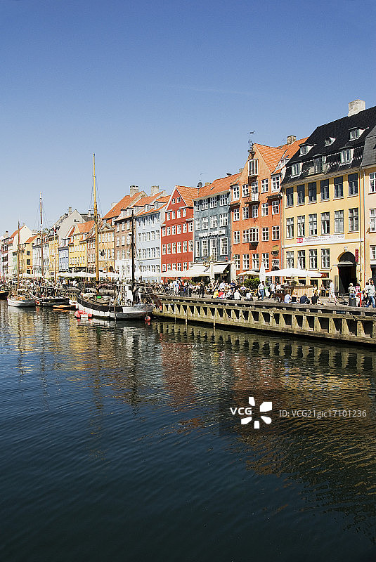 哥本哈根的排屋和新港运河图片素材