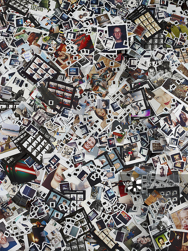 杂乱的照片和幻灯片图片素材