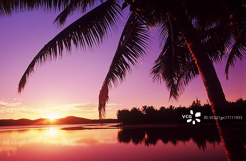 库克群岛日落图片素材