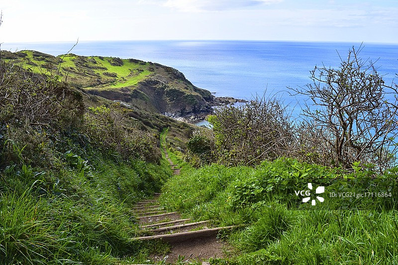 通往秘密海滩的台阶图片素材