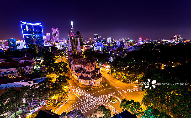 胡志明市夜景图片素材