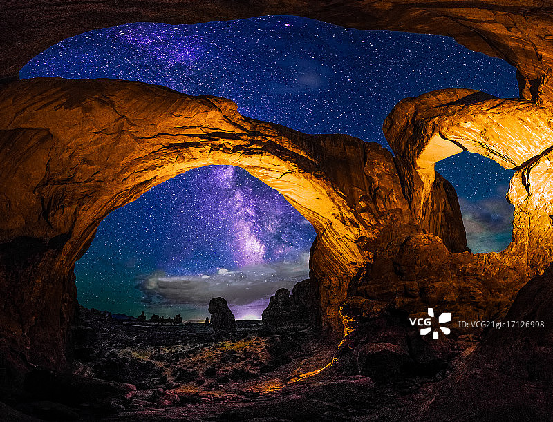 拱门国家公园双拱全景图片素材