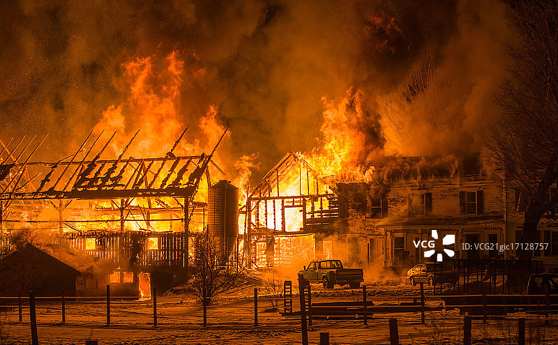 有着150年历史的农场毁于火灾图片素材