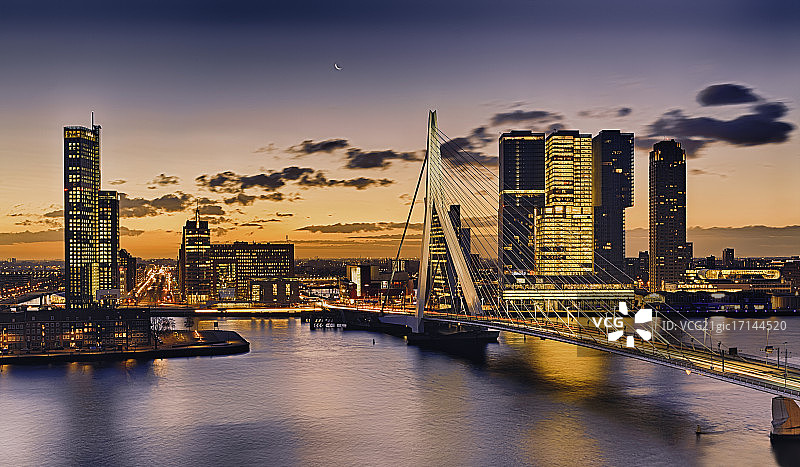 鹿特丹天际线图片素材