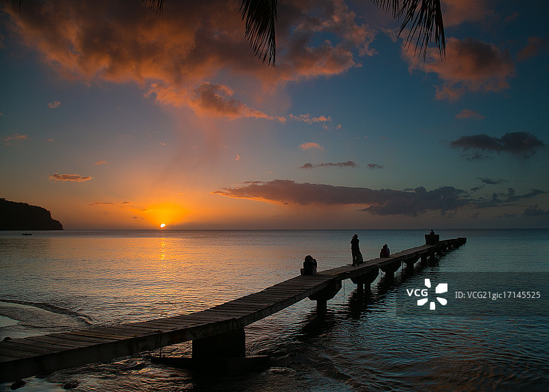 加勒比日落图片素材