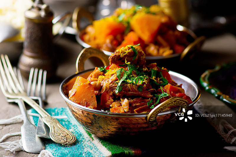 肉类蔬菜古斯米图片素材