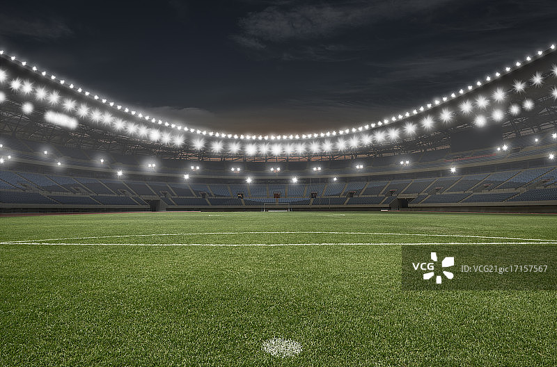 光效果下的足球场馆图片素材
