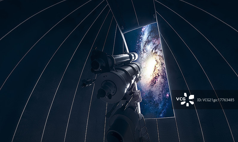 通过天文望远镜探索神秘太空图片素材