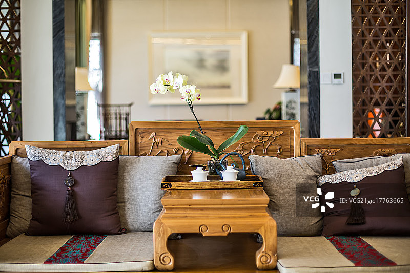 中式装修会客厅图片素材