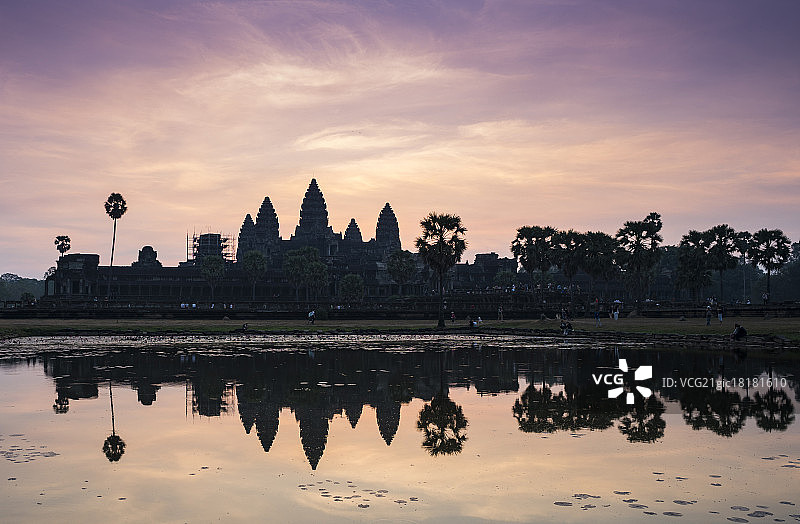 吴哥窟水面景观图片素材