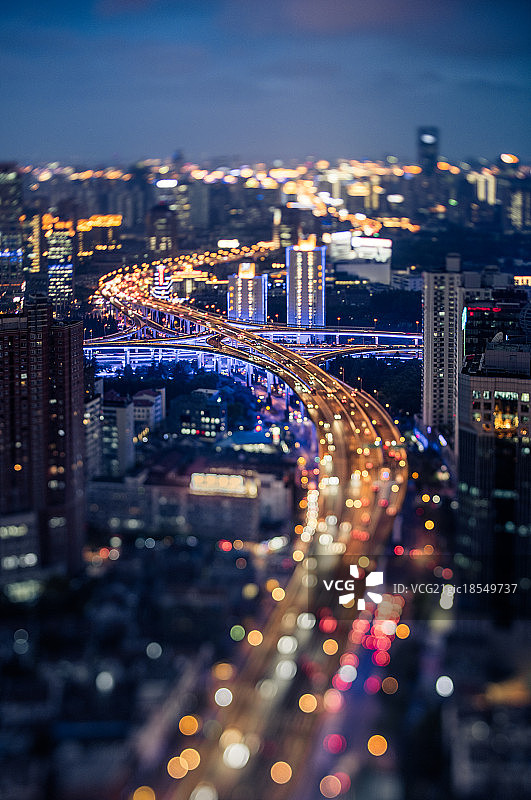 上海城市立交桥夜景图片素材