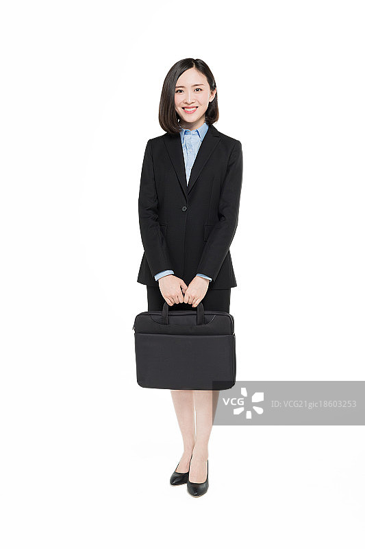 美女穿着黑色套装图片素材