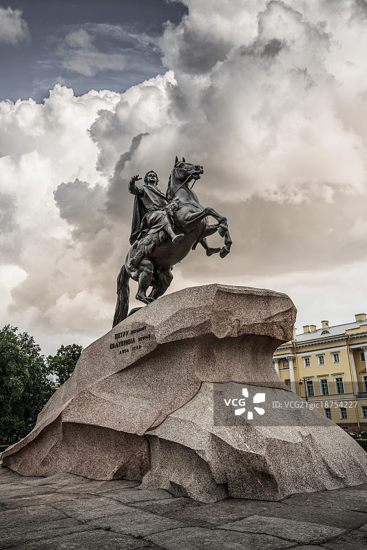 俄罗斯彼得大帝雕像图片素材