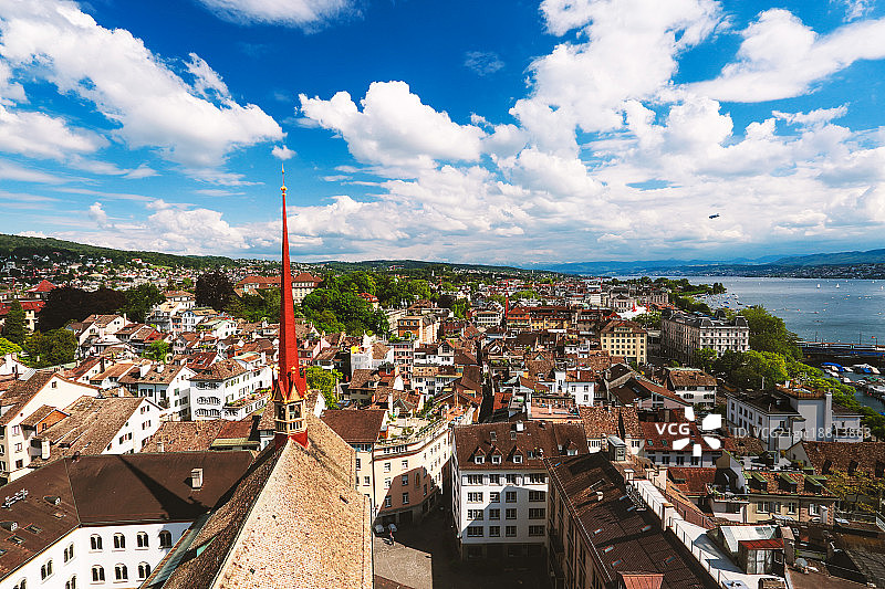 俯瞰苏黎世全景图片素材