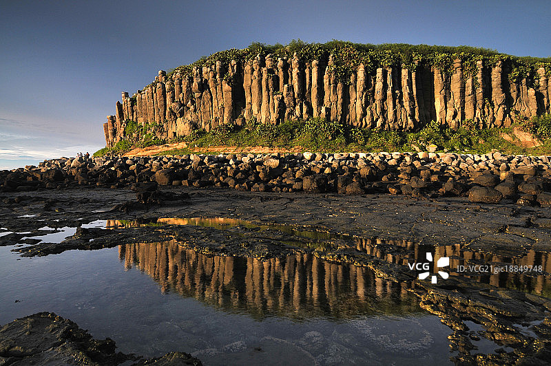 马公市,澎湖,台湾,亚洲,桶盘屿,海景,柱状玄武岩,图片素材