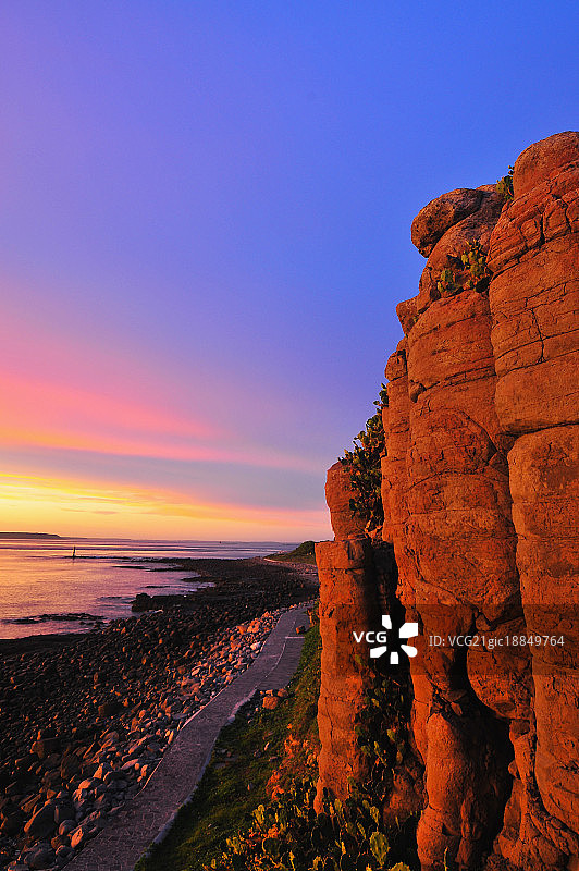 马公市,澎湖,台湾,亚洲,桶盘屿,海景,柱状玄武岩,日落,图片素材