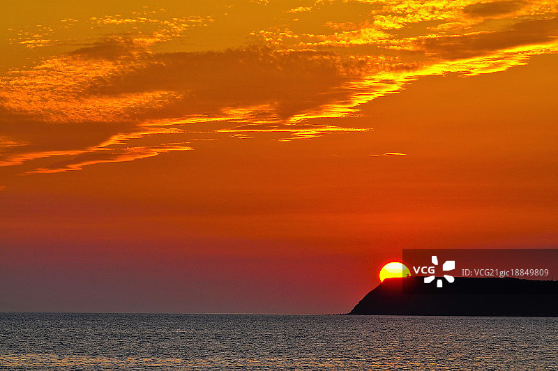 澎湖,台湾,亚洲,日落,海景,西屿落霞,图片素材