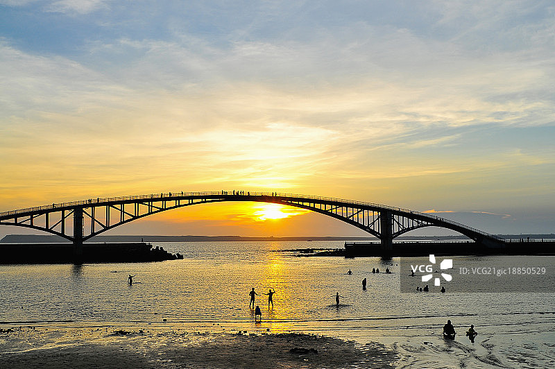 马公市,澎湖,台湾,亚洲,彩虹桥,日落,海景,图片素材
