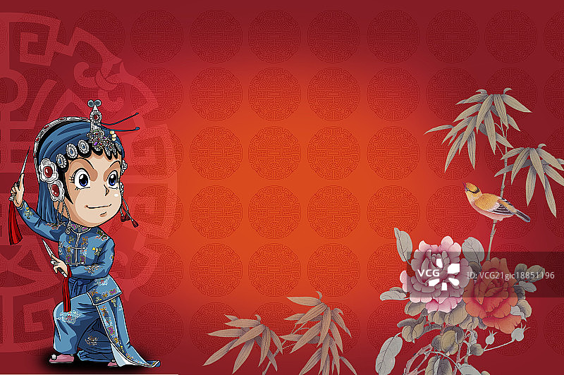 插画,人物,京剧,武旦,图片素材