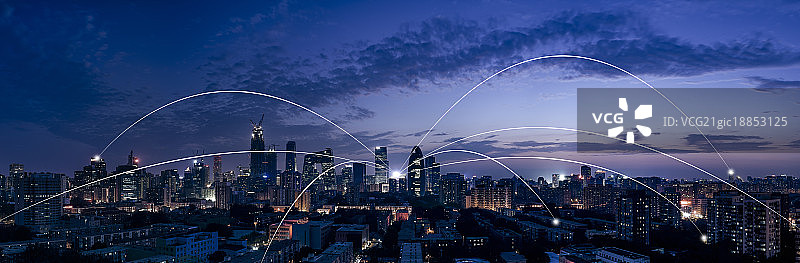 科技互联的北京城市全景图片素材