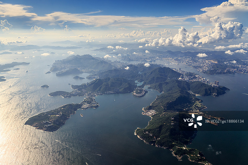 香港岛东南-西北航拍图片素材