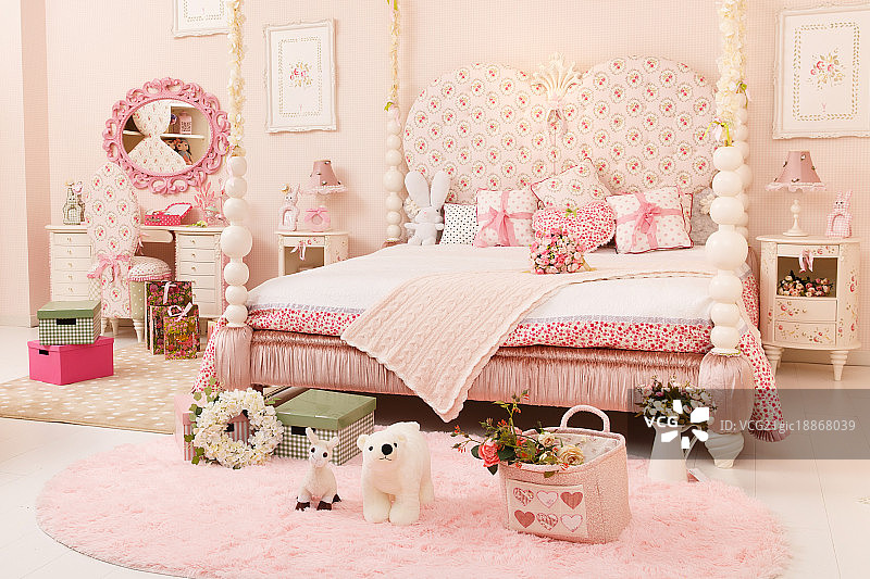 粉色的儿童房图片素材