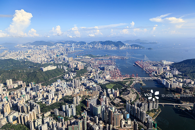 香港市区和港口图片素材