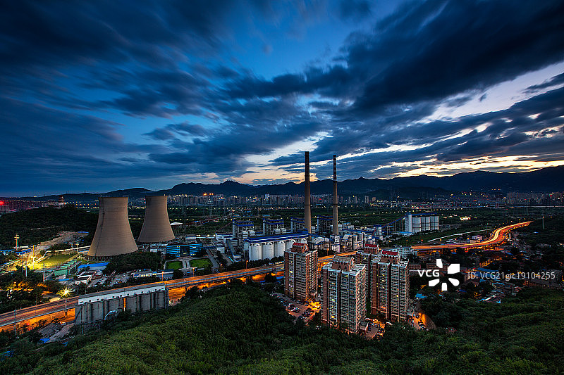 北京首钢夜景图片素材