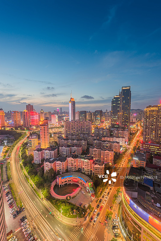 青岛市南区城市夜景图片素材