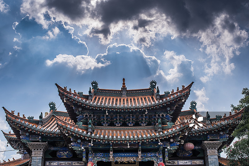 昆明官渡古镇法定寺建筑局部图片素材