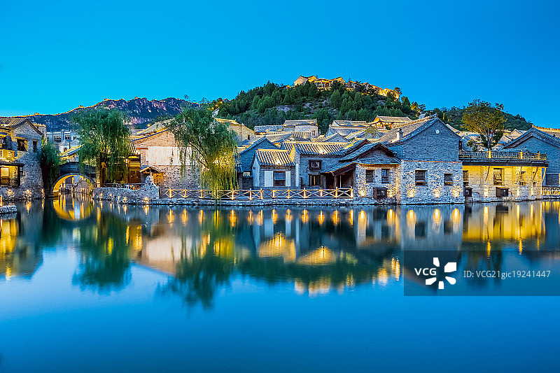 北京城市风光,古北水镇&司马台长城图片素材