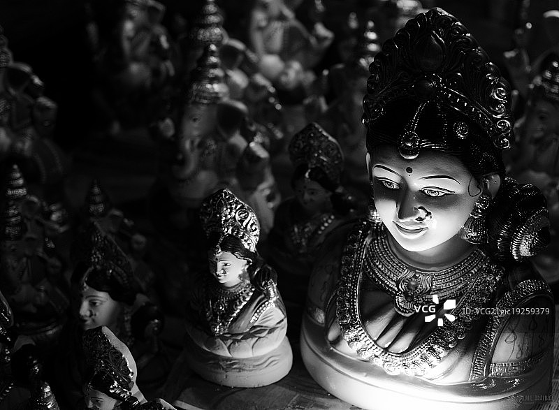 高里女神！象头神伽内什的母亲雕像图片素材