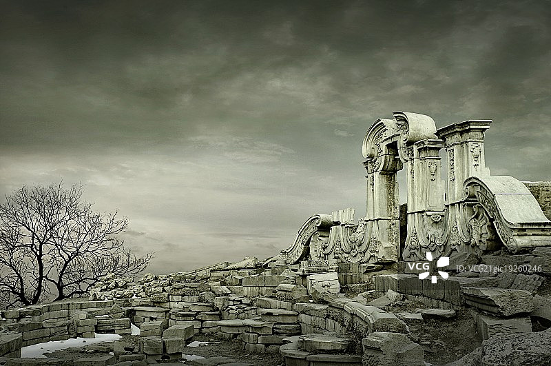 圆明园遗址图片素材