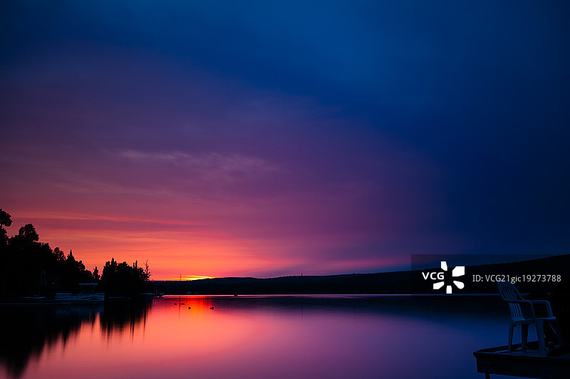Loon湖日落图片素材