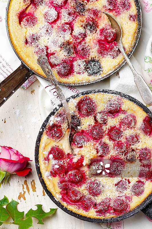 樱桃法式烤布丁复古风图片素材