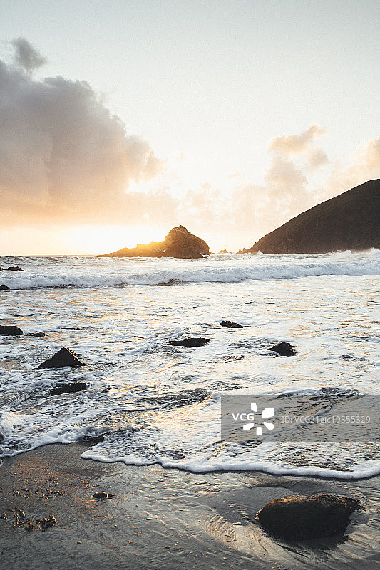 派弗海滩日落图片素材