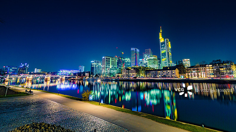法兰克福（德国）夜景图片素材