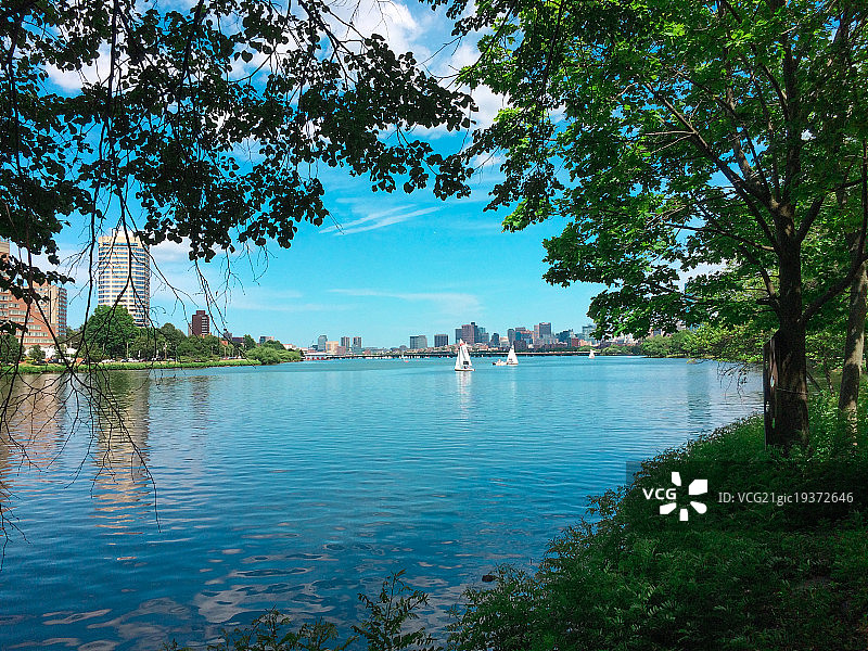 马萨诸塞州波士顿查尔斯河风光图片素材