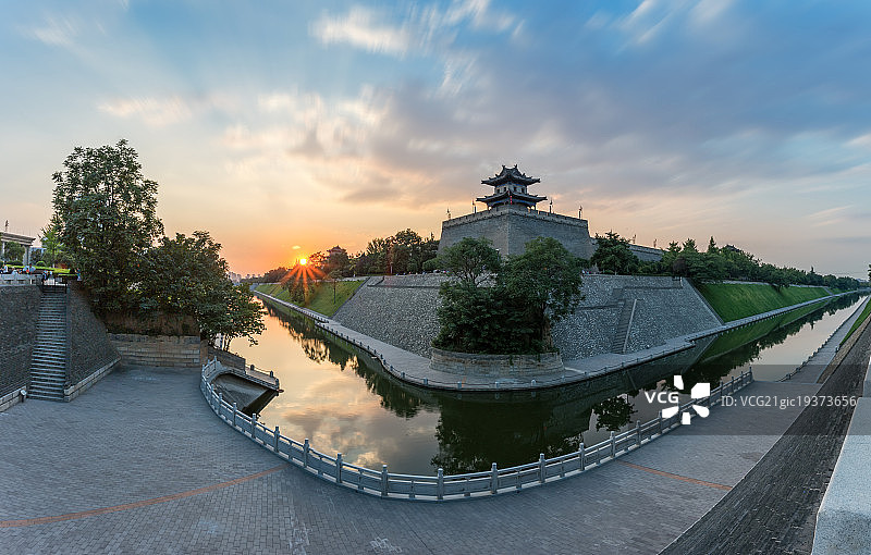 西安城墙风光图片素材