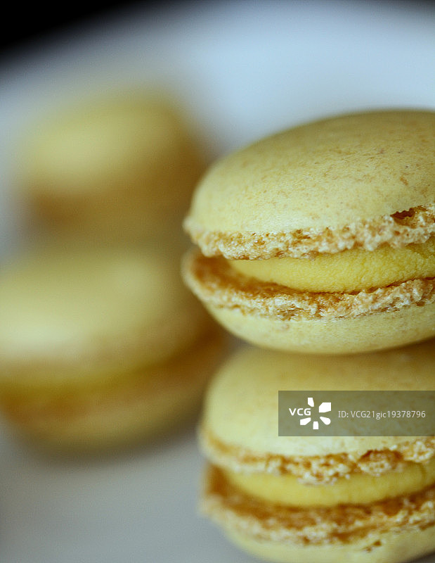 柠檬凝乳马卡龙图片素材