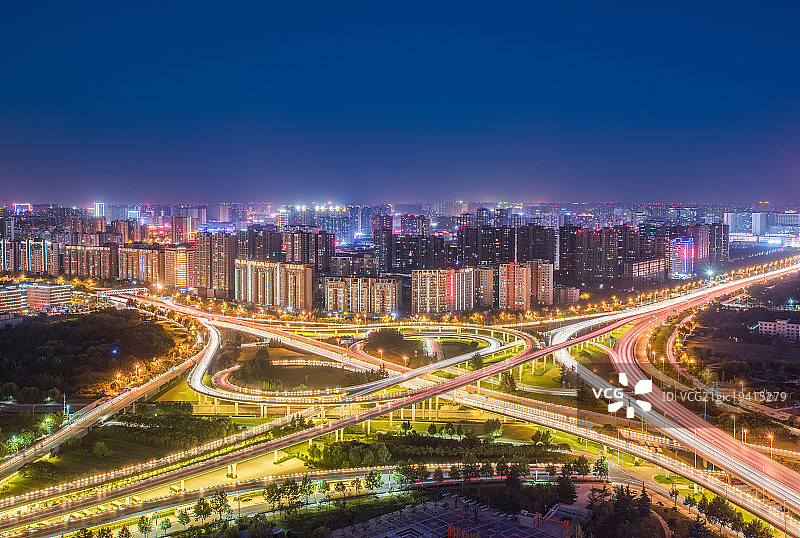 郑州金水立交夜景图片素材