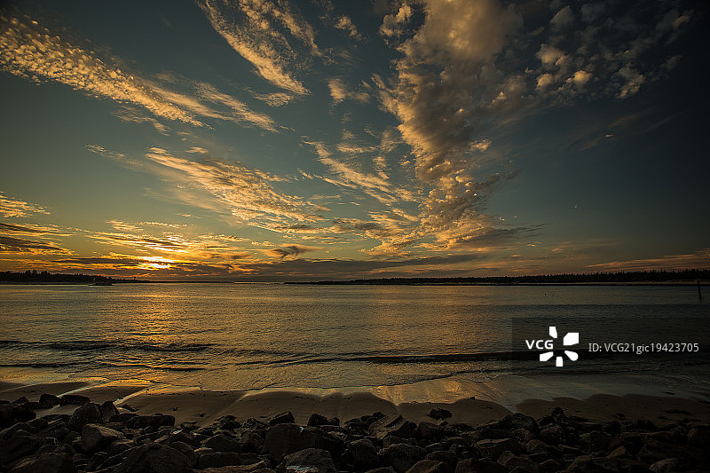 温彻斯特湾的日落图片素材