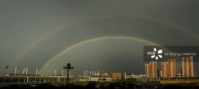吉林省长春会展中心彩虹图片素材