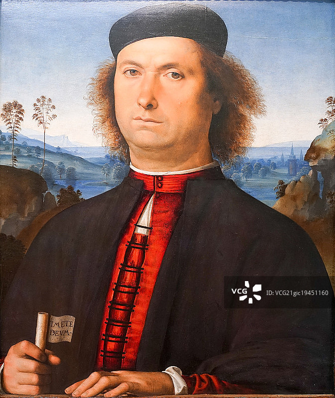 Italy, Florence, portrait of Francesco delle Opere图片素材