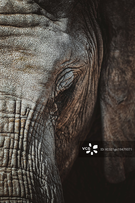 大象面部特写图片素材