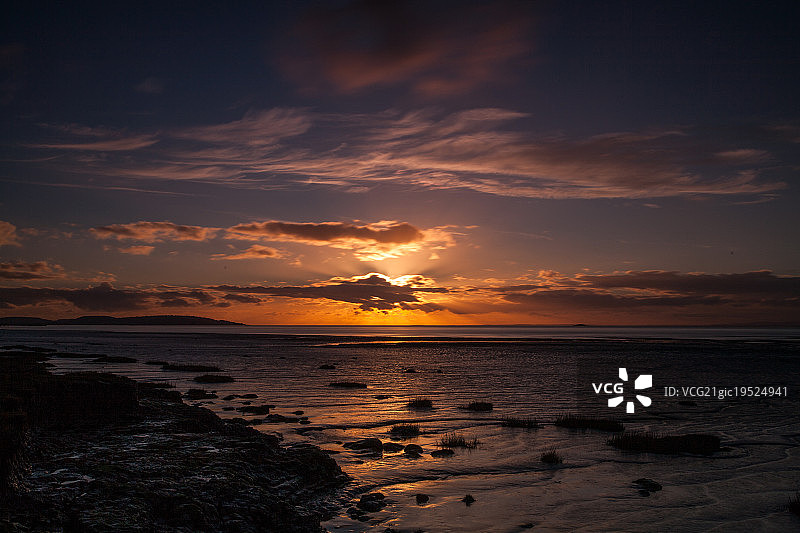 塞文河日落图片素材