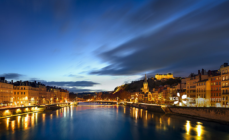 法国里昂夜景图片素材