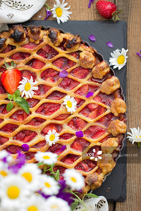 烤草莓派图片素材