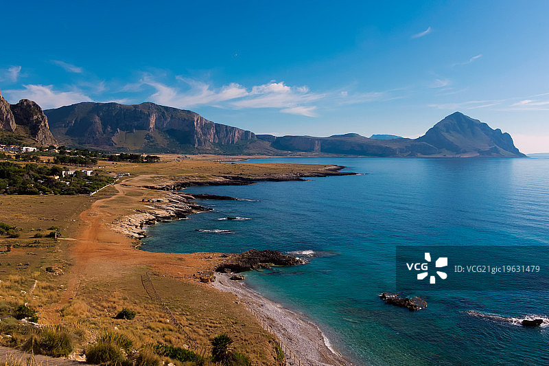 西西里岛马卡里海岸线图片素材