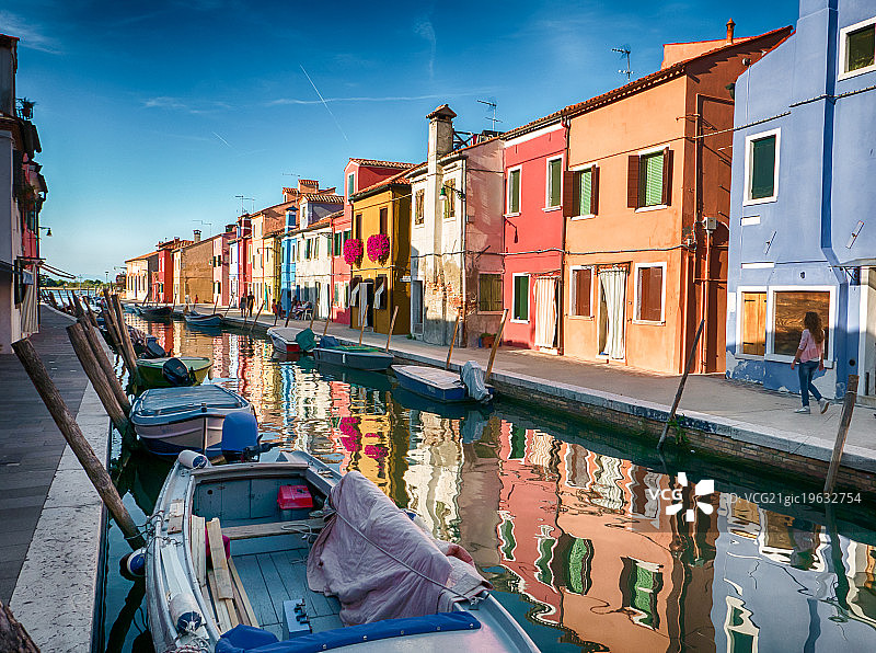 意大利威尼斯布拉诺色彩鲜艳的房屋图片素材